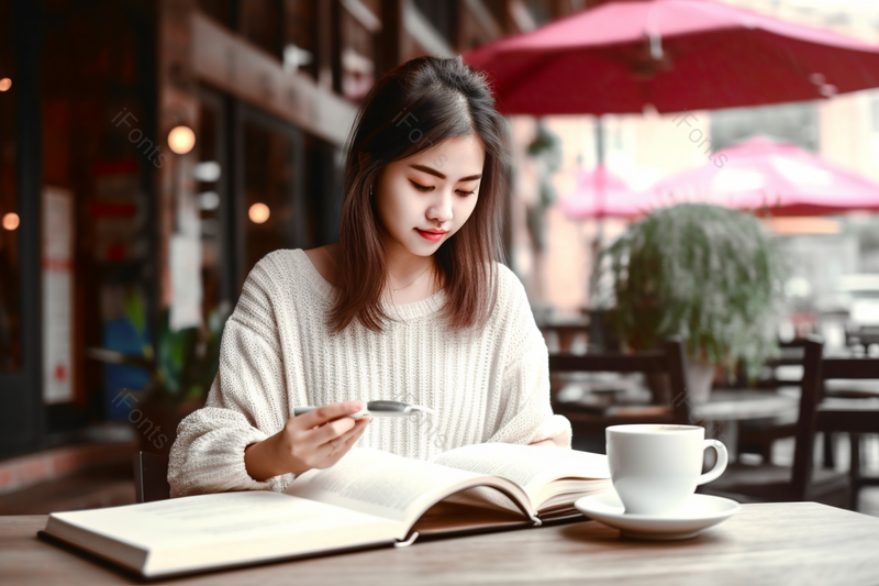 周末户外咖啡厅喝下午茶的女生实拍摄影图,高清,摄影图,摄影图片,图片大全,摄影图免费下载